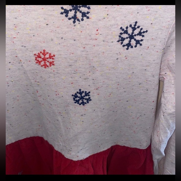 Beebay Maroon Reindeer Corduroy A-Line Christmas Dress size 7 - Picture 4 of 9